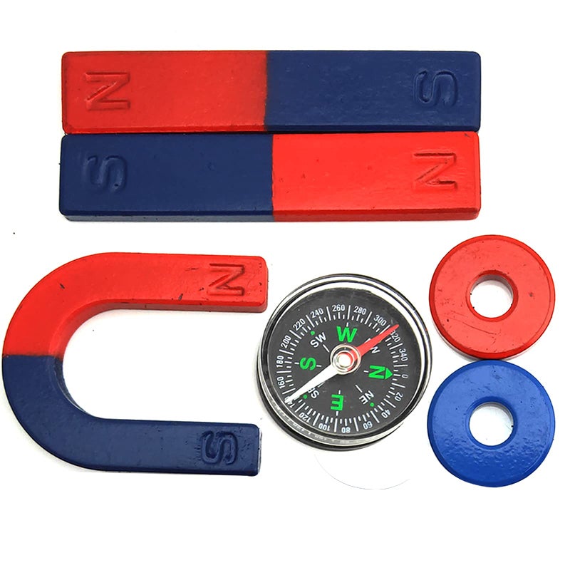 EUDAX Physics Science Magnets Kit for Education Science Experiment Tools Icluding Bar/Ring/Horseshoe/Compass Magnets - Image 1